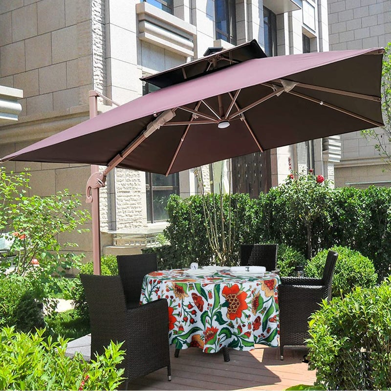 EHouseHome Outdoor and Indoor Spill Proof Waterproof Tablecloth,Vintage Floral Design Patio Fabric Table Cover,Home Dinner DÃ©cor Wrinkle Free Table Cloths(60" Round no Zipper and Hole) - Image 3